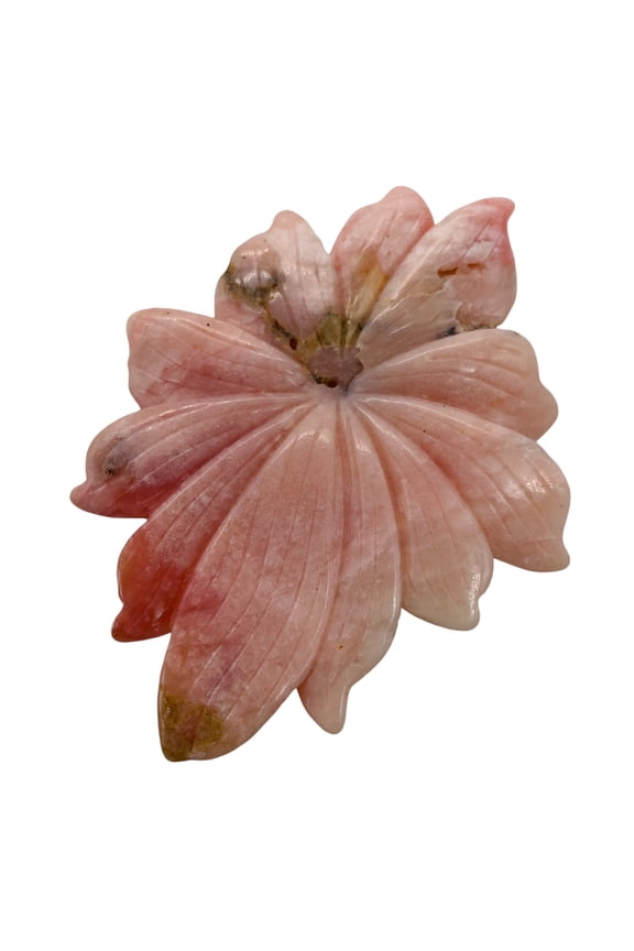 Peruvian Opal 131ct Carved Flower Pendant Bead| 97x60x5mm| Pink| 1 Pendant Bead|
