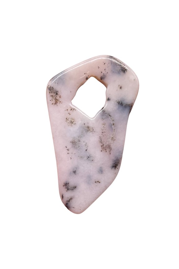 Peruvian Opal 13g Abstract Cut | 64x37x6mm | White. Gray, Pink | 1 Pendant Bead|