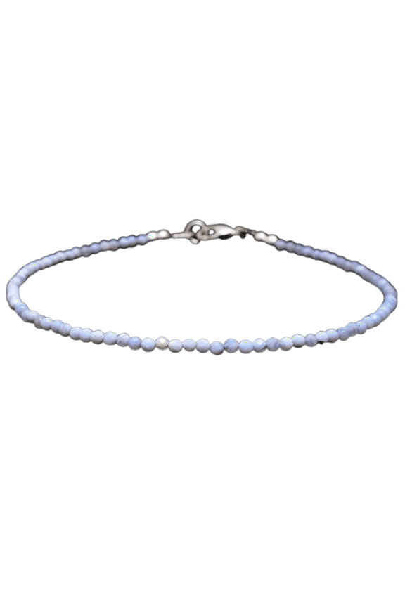 Peruvian Opal 2mm Round Shape Smooth Cut Beads 7 inch Silver Plated Clasp Bracelet for men, women, unisex. Link Chain Stacking Bracelet.|LINK_05370