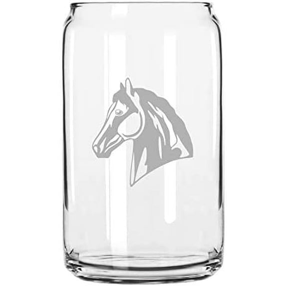 Peruvian Paso Face Horse Themed Etched 16oz Libbey Can Glass