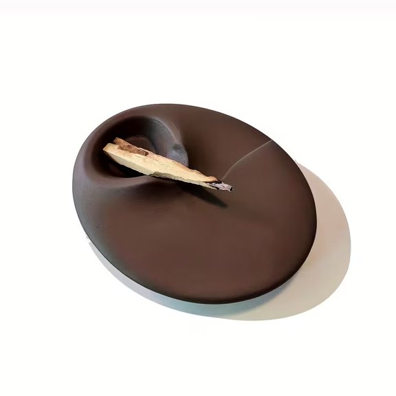 Peruvian Sacred Wood Incense Holder with Cement Tray for Meditation and Home Decor