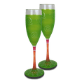 thumbnail image 1 of Peruvian Splendor Lime Green Champagne Set/2, 1 of 2