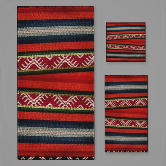 Peruvian Textile Pattern Bath Towel Sets For Bathroom Hand Towels Fingertip Towels 3 Piece Soft Absorbent For Bathroom Kitchen Hotel Beach