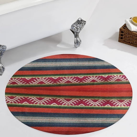 Peruvian Textile Pattern Round Carpet Circle Rug Outdoor Patio Area Rug Washable Large Area Rugs Hallway Room Decor Fitness Mats