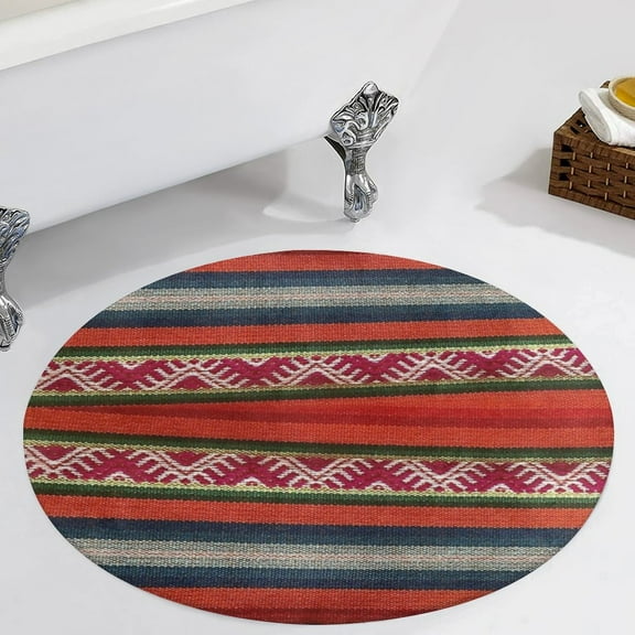 Peruvian Textile Pattern Round Carpet Circle Rug Outdoor Patio Area Rug Washable Large Area Rugs Hallway Room Decor Fitness Mats