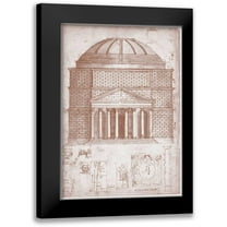 Peruzzi, Baldassare 11x14 Black Modern Framed Museum Art Print Titled - Section of the Pantheon