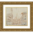 thumbnail image 1 of Peruzzi, Baldassare 17x15 Gold Ornate Wood Framed with Double Matting Museum Art Print Titled - Firenze Perspective, 1 of 4