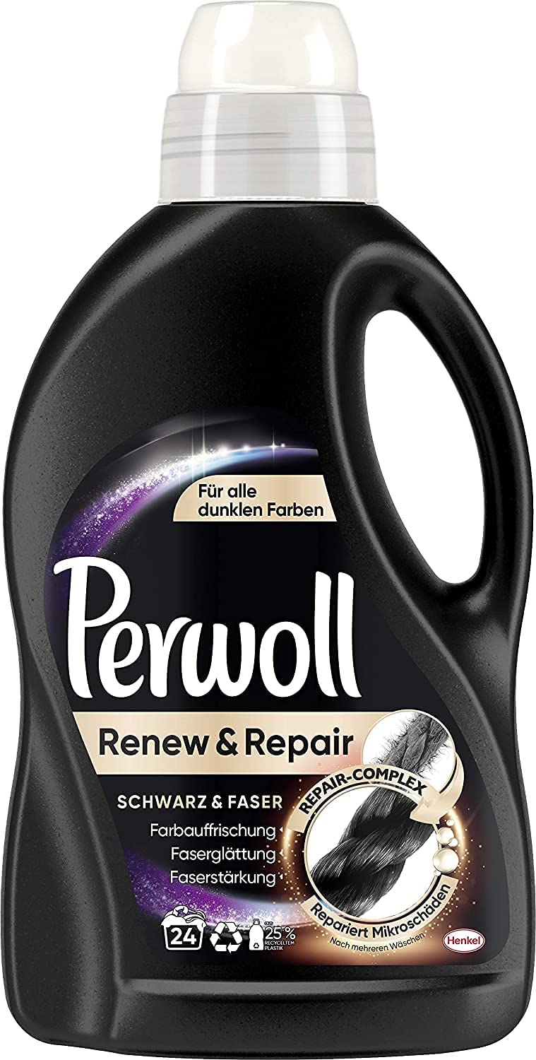 Perwoll Renew Black 3D, Liquid Black and Dark Color Laundry Detergent 51 Fluid oz, 20 Loads - image 1 of 4