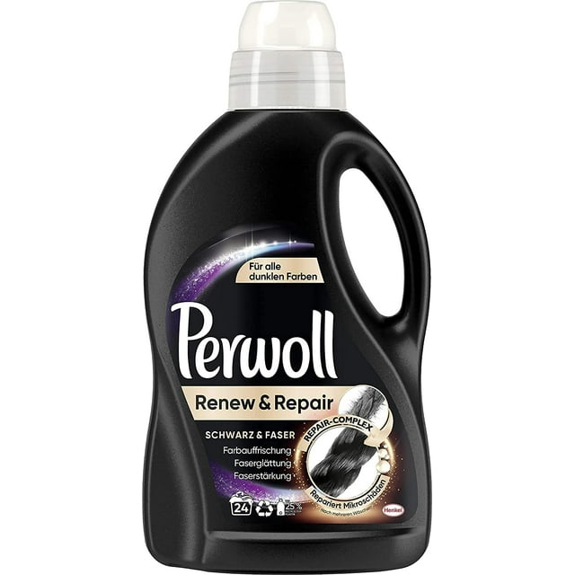 Perwoll Renew Black 3D, Liquid Black and Dark Color Laundry Detergent 51 Fluid oz, 20 Loads