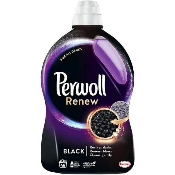 Perwoll Renew Black Liquid Laundry Detergent for Dark Clothes 2880ml (48 Wases)