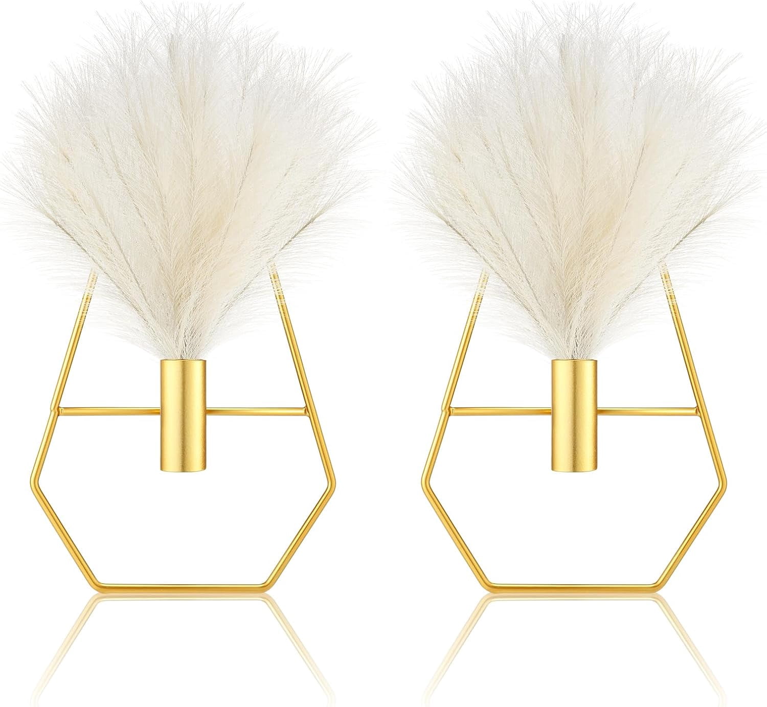 Peryiter 2 Pcs Boho Wall Decor Metal Gold Wall Art Hanging Planters ...