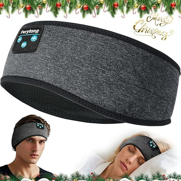 Perytong Wireless Sleep Headphones-Bluetooth Headband-Sleeping Headphones-Sleep Headband Headphones for Side Sleeper, Elastic Music Headband Cozy ASMR Wireless Eye Mask Tech Gadgets for Women Men