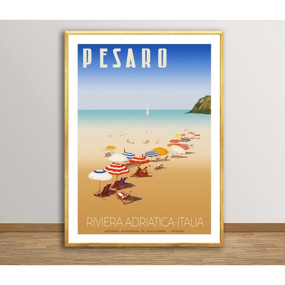 Pesaro Riviera Adriatica Poster, Unframed Paper Poster 8x10in