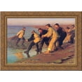 thumbnail image 1 of Pescadores en la playa 24x19 Gold Ornate Wood Framed Canvas Art by Kroyer, Peder Severin, 1 of 2