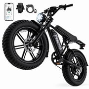 Pescroa Electric Bike for Adults, 750W Motor, 20"x4" Fat Tire, 28MPH Pedal-Assist Mode, E Mountain Bike, 48V/15AH , Tested to UL2849 Standard by SGS