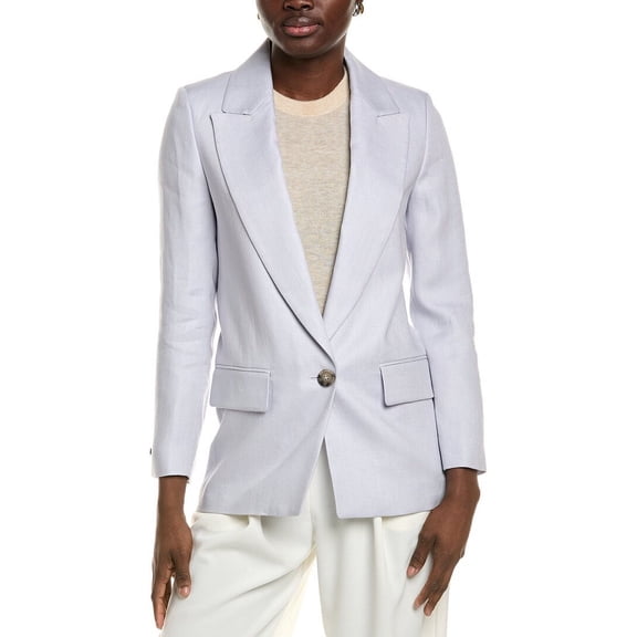 Peserico womens Linen Blazer, 38, Purple