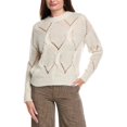 thumbnail image 1 of Peserico womens  Open Knit Cable Alpaca & Wool-Blend Sweater, 38, White, 1 of 3