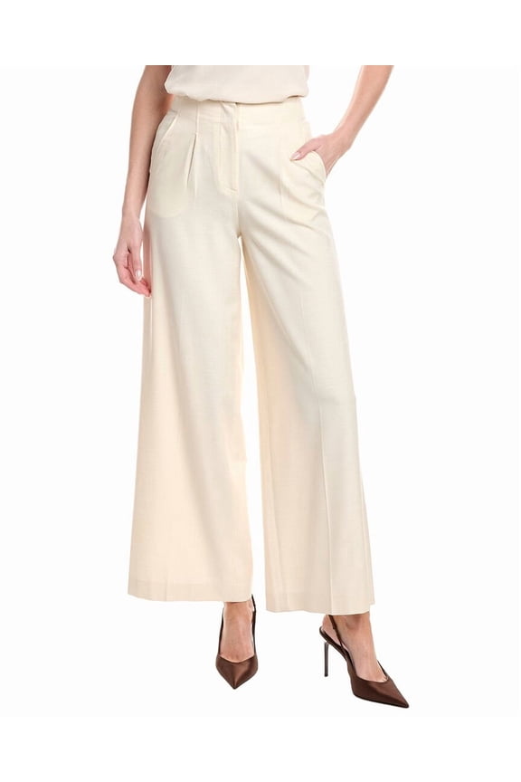 womens Pleated Pant, 40, White