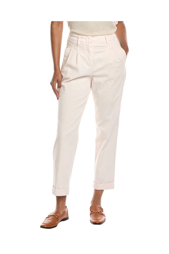 womens  Pleated Trouser, 42, Beige