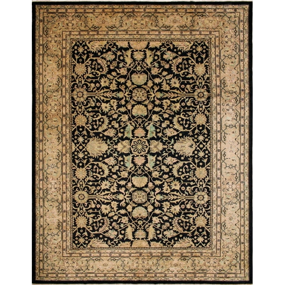 Peshawar Hala Black/Beige Rug, 9'4" x 11'11"