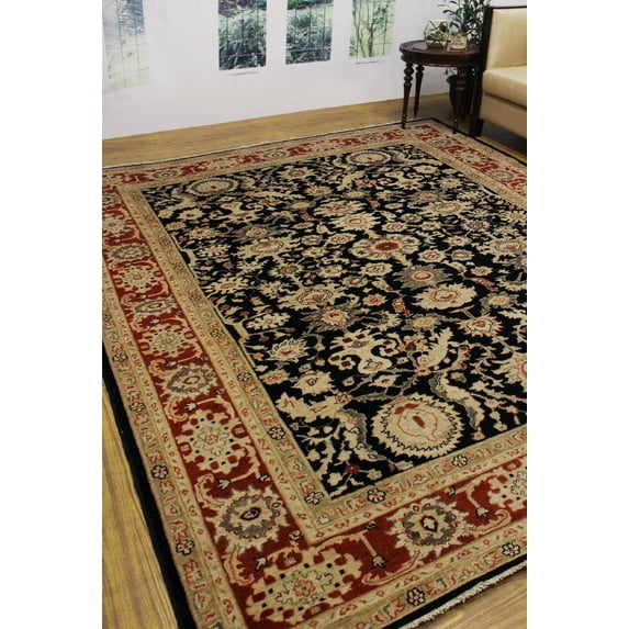 Peshawar Rubin Black/Rust Rug, 8'2" x 9'11"