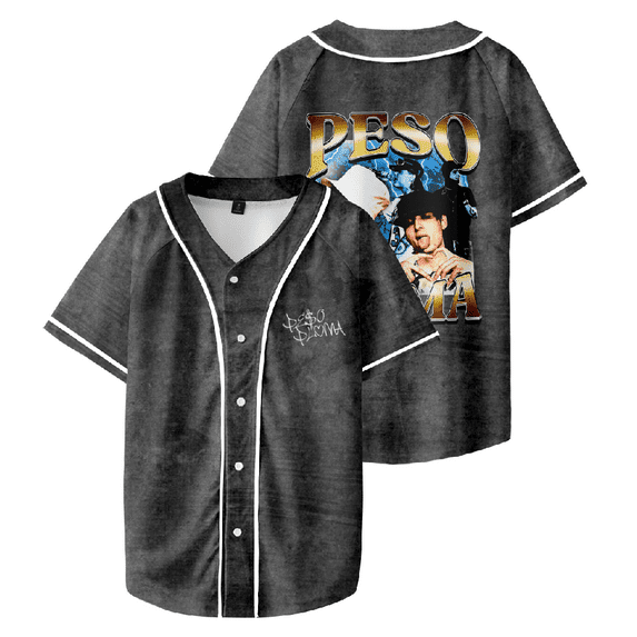 Peso Pluma Baseball Jersey Shirt Doble PP World Tour Merch Baseball Uniform Women Men Short Sleeve Top