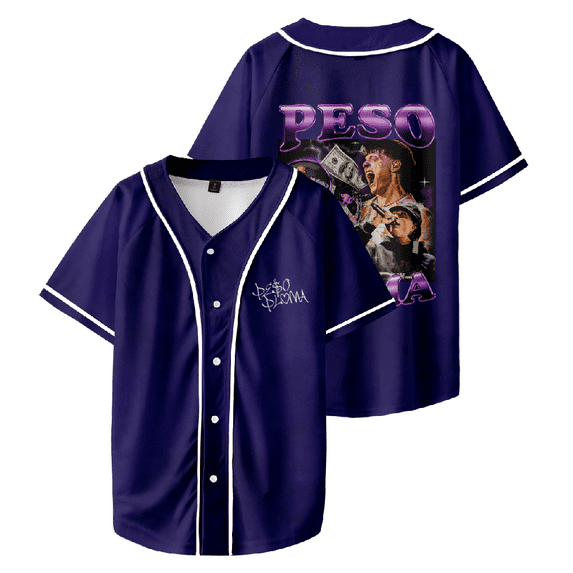 Peso Pluma Baseball Jersey Shirt Doble PP World Tour Merch Baseball Uniform Women Men Short Sleeve Top