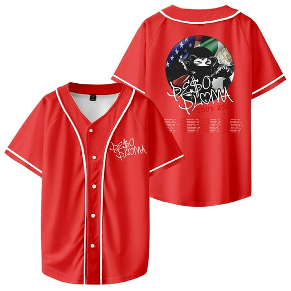 Peso Pluma Baseball Uniform Streetwear Women Man Casual Musician Fashion Harajuku