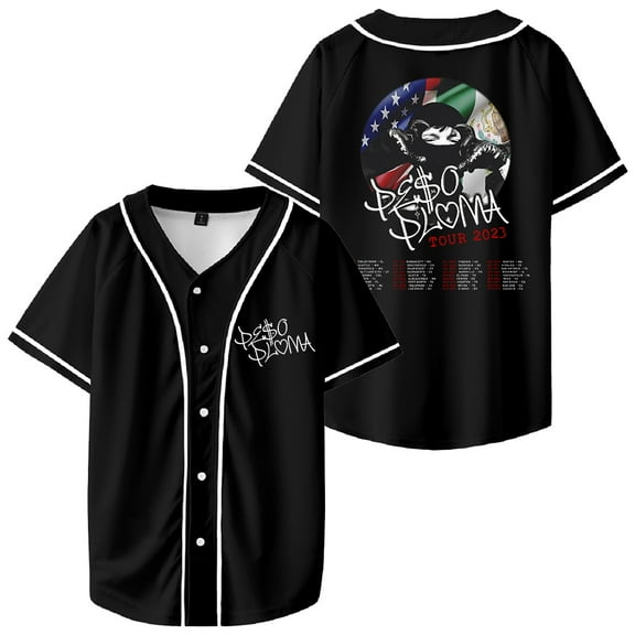 Peso Pluma Baseball Uniform Streetwear Women Man Fashion Casual Musician Harajuku