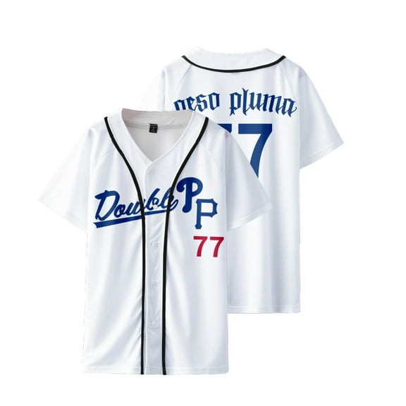 Peso Pluma Baseball Uniforms 2023 New Album Genesis Merch Tee Women Men O-neck Short Sleeve Top