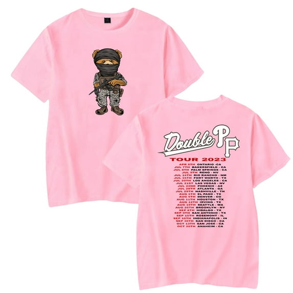 Peso Pluma Bear Doble PP Tshirt 2023 World Tour Merch Tee Women Men O-neck Short Sleeve Casual T-shirt