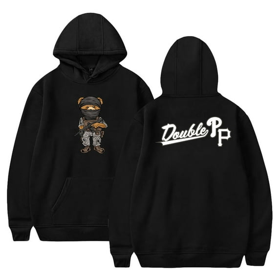 Peso Pluma Bear Hoodies Merch Double PP 2023 Tour Sweatshirt Women/Men Long Sleeve Top
