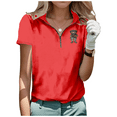 thumbnail image 1 of Peso Pluma Double PP Half Zip T-shirt Women's Stand Collar Short Sleeve Casual Golf Shirt, 1 of 3