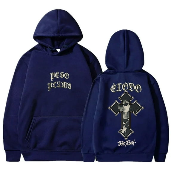 Peso Pluma Exodo Cross Hoodies Rapper Tour Merch Pullovers Women Men Fashion Casual HipHop Sweatshirts