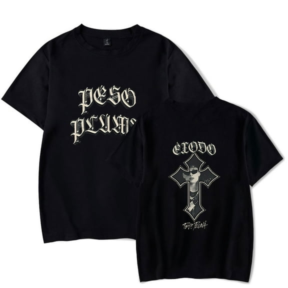 Peso Pluma Exodo Cross Tee Shirt Round Neck Short Sleeved Streetwear