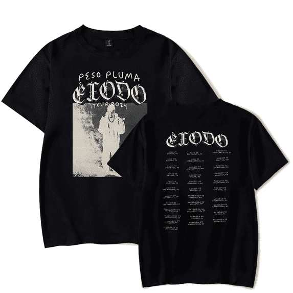 Peso Pluma Exodo Tour Merch T-Shirt Casual Short Sleeved men and women Unisex Tee