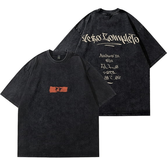 Peso Pluma Exodo Tour Merch Vintage Wash Tee Summer Fashion Streetwear Short Sleeve T-shirts Crewneck