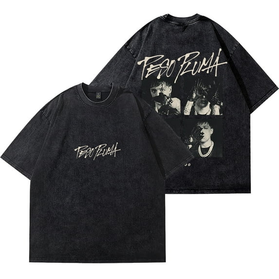 Peso Pluma Exodo Tour Merch Vintage Wash Tee Summer Fashion Streetwear Short Sleeve T-shirts Crewneck