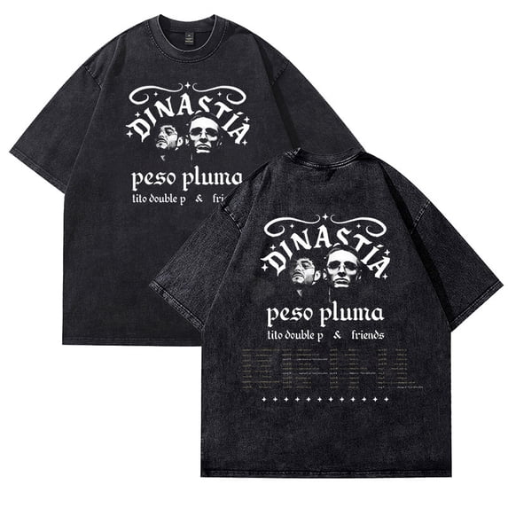 Peso Pluma Merch 2026 Tour Vintage Washed Cotton Dirtyfit T-Shirt Oversized Black Graphic Tee