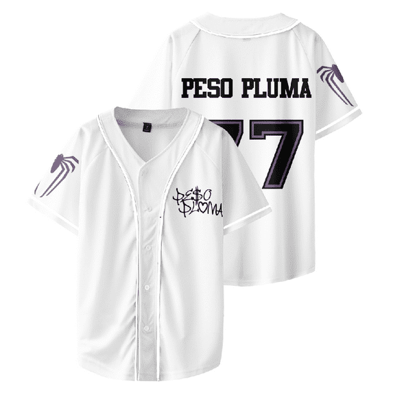 Peso Pluma Merch Baseball Jersey Shirt Doble PP World Tour Baseball Uniform Women Men Short Sleeve Top