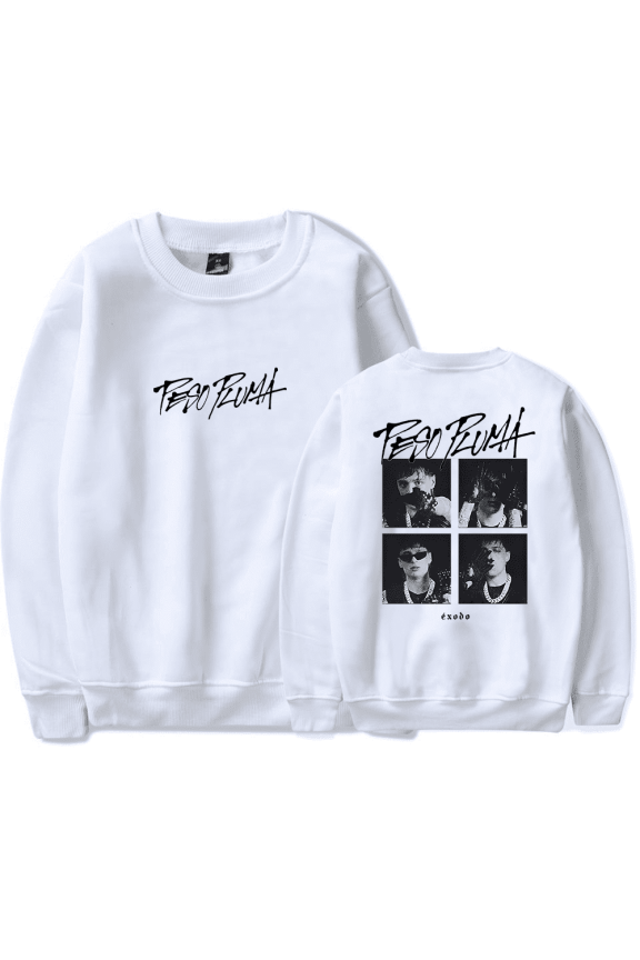Peso Pluma Merch Crewneck Long Sleeve Sweatshirt Tour Exodo Portraits Hoodie Hip Hop Rapper New Album Merch Unisex Streetwear