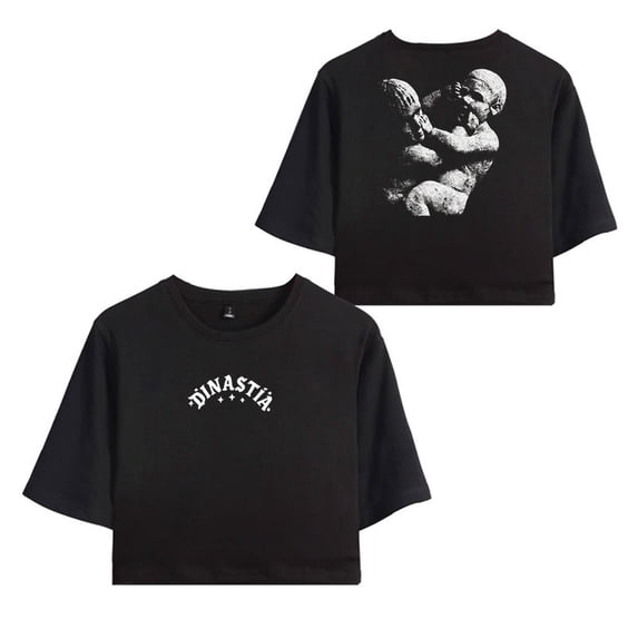 Peso Pluma Merch Dinastía Artwork T-Shirt For Women&Girls Midriff Short Sleeve Summer Fashion Vest Tee
