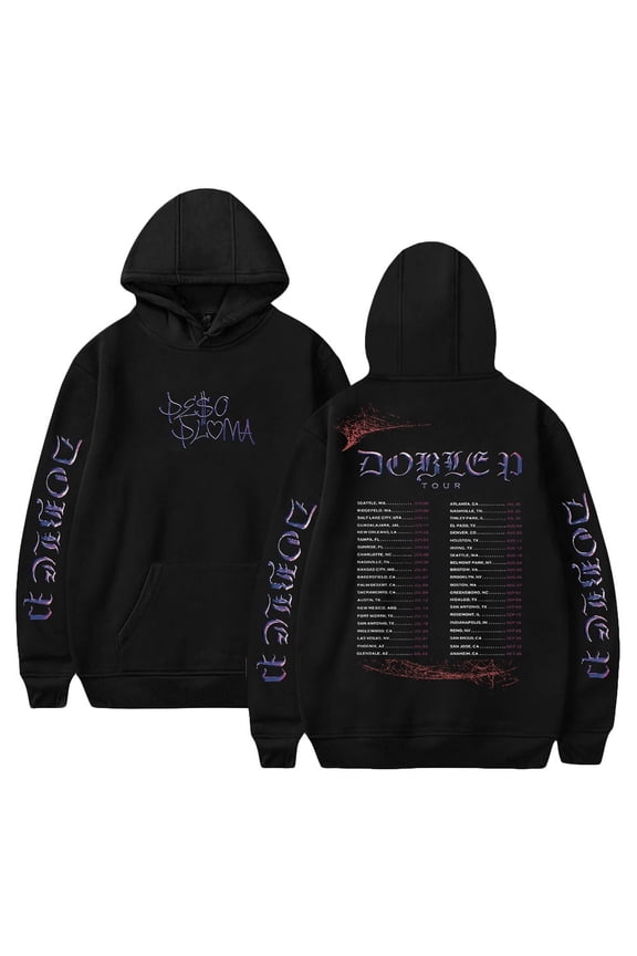 Peso Pluma Merch Double P Hoodie Women Men Rapper Long Sleeve Pullover HipHop Style