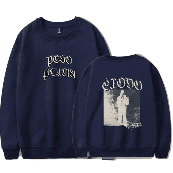 Peso Pluma Merch Long Sleeve Sweatshirt Exodo Album Cover Sweatshirts ÉXODO Tour 2024 Hoodies Casual Men Women Rapper Streetwear