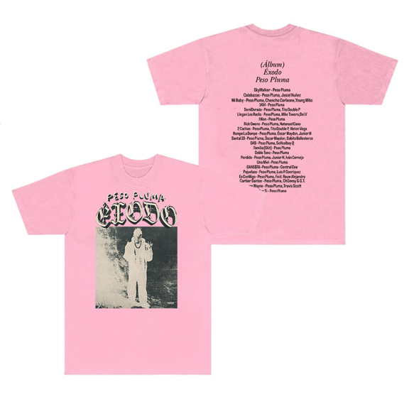 Peso Pluma Merch T-Shirt ÉXODO Album Tracklist T Shirts Summer Tees For Fans Men Women Short Sleeve Rapper Top Tee