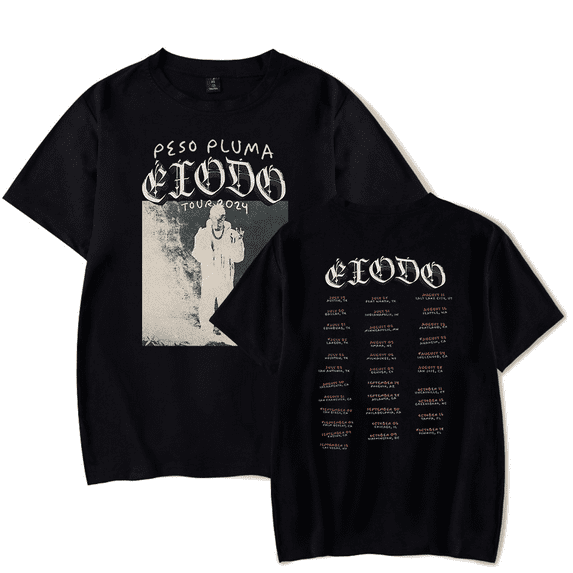 Peso Pluma Merch T-Shirt ÉXODO Tour 2024 T Shirts Casual Summer Clothing Tees Men Women Short Sleeve Top