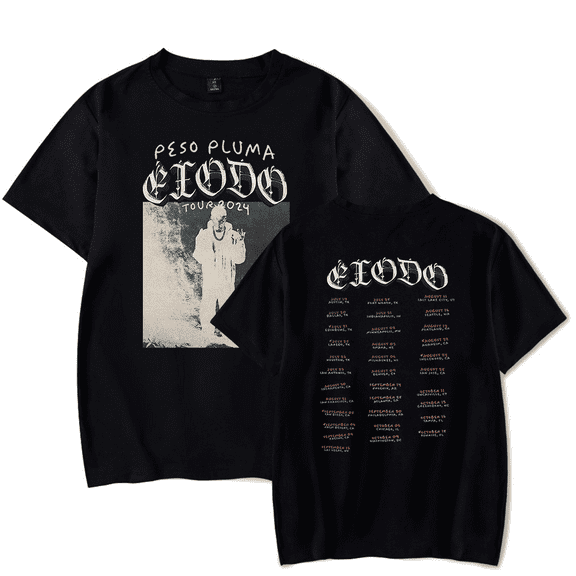 Peso Pluma Merch T-Shirt ÉXODO Tour 2024 T Shirts Casual Summer Tees Men Women Short Sleeve Top