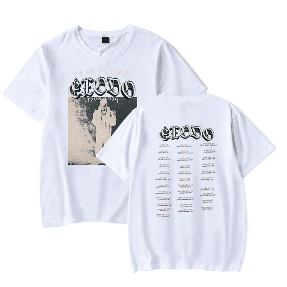 Peso Pluma Merch T-Shirt ÉXODO Tour 2024 T Shirts Casual Summer Tees Men Women Short Sleeve Top