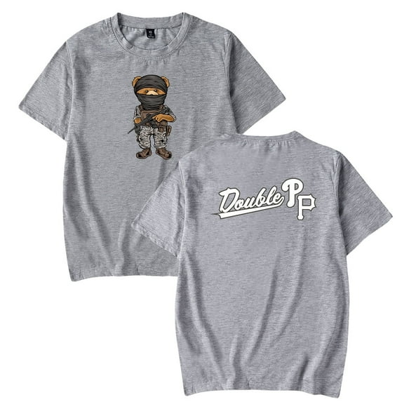 Peso Pluma Rapper HipHop Merch Double P T-shirt Women Men Summer Crewneck Short Sleeve Tee Streetwear