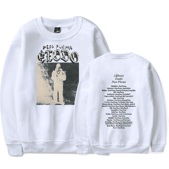 Peso Pluma Sweatshirt Exodo Album Cover ÉXODO Merch Long Sleeve Tracklist Sweatshirts Casual Men Women Rapper Clothes